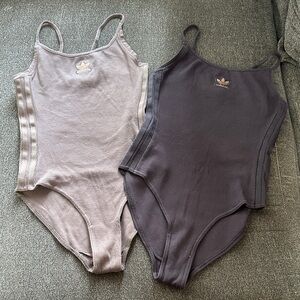 Adidas Rib Bodysuit Set - Tan and Brown